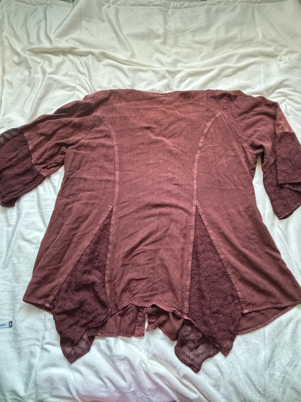 Embroidered Button-Front Rust Brown Tunic - Picture 2 of 8